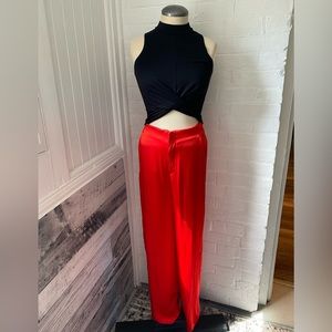 ZARA silky high waisted wide leg pants